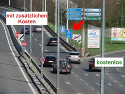 Autobahn-Vignettenpflicht Tafel auf Österreichs Autobahnen