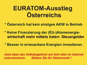 Volksbegehren EURATOM-AUsstieg Österreichs