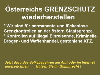 Volksbegehren Österreichs Grenzschutz wiederherstellen